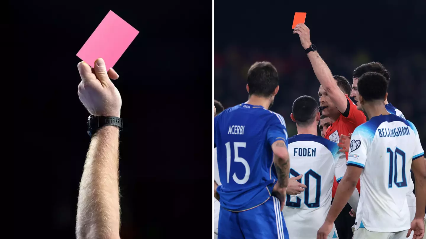 What is A Pink Card in Football? Image Credits:- SPORTbible.