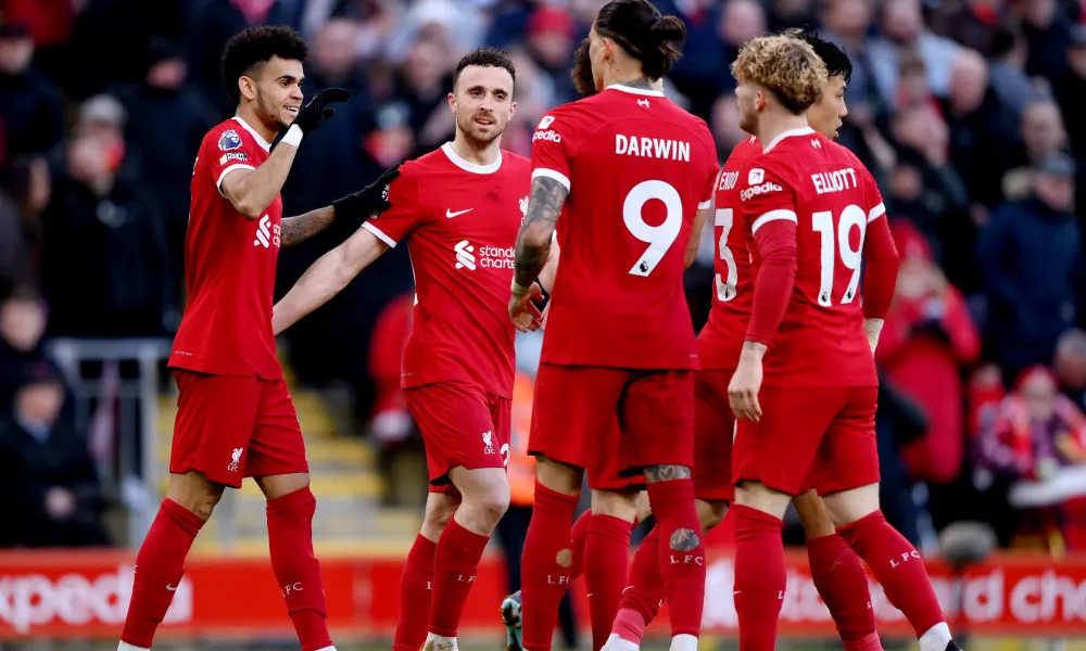 Liverpool vs Nottingham Predicted Lineups. Image Credits:- Getty Images.