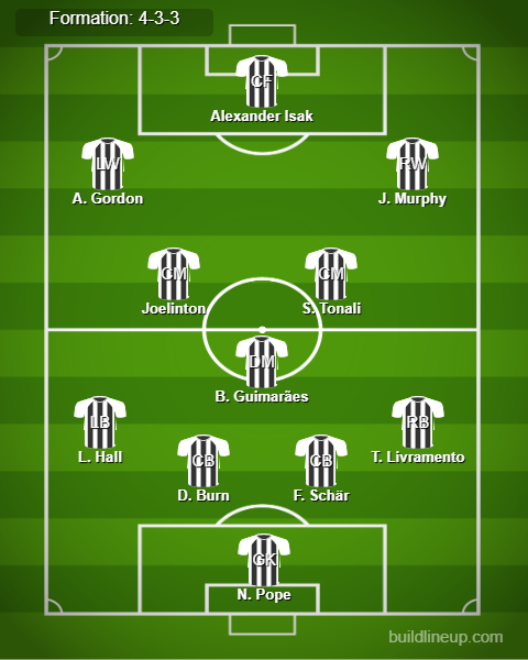 Fulham vs Newcastle Predicted Lineups. Image Credits:- Buildlineup.com.