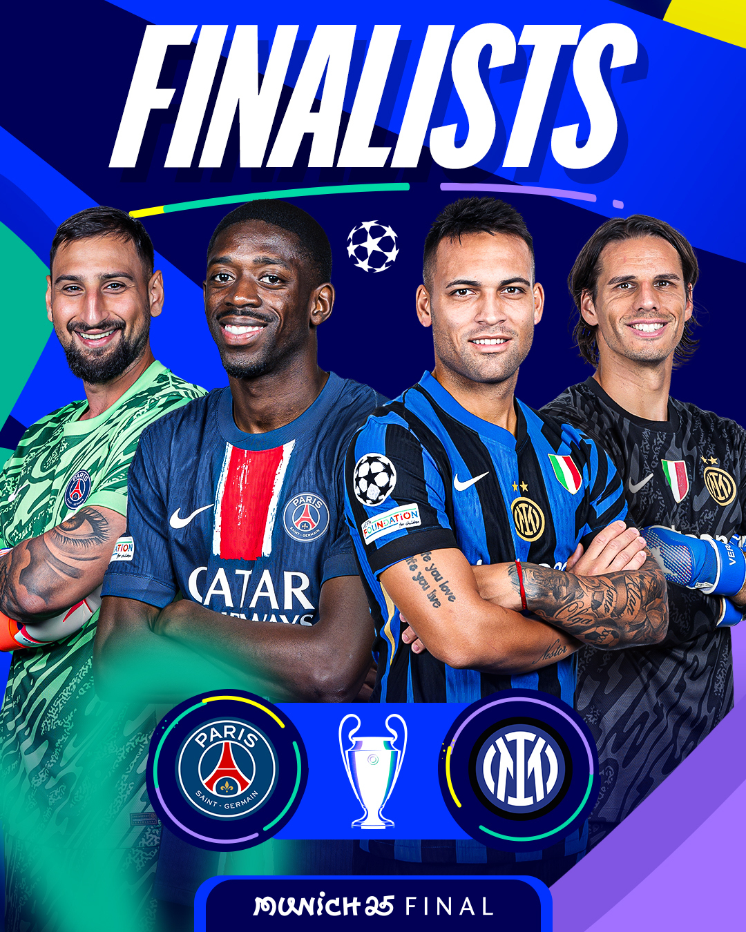 PSG vs Inter Milan Predicted Lineups. Image Credits: UCL.