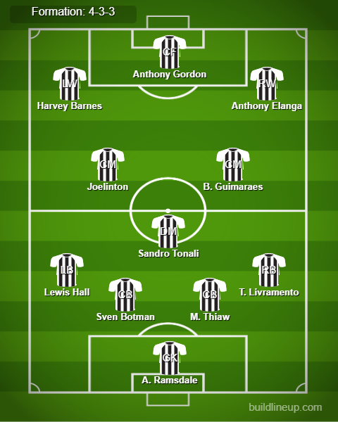 Aston Villa vs Newcastle Predicted Lineups. Image Credits:- Buildlineup.com.